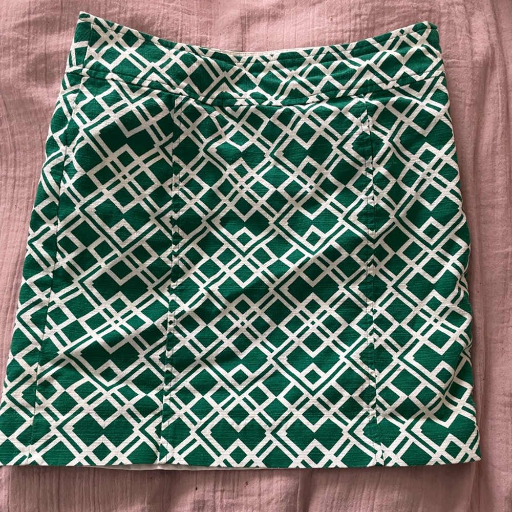 Banana Republic Green and White Mini Skirt